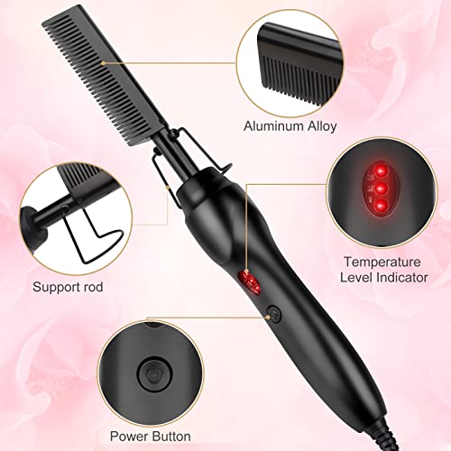 Erokicysh Black Hot Comb - Portable Ceramic Straightening & Curling Brush