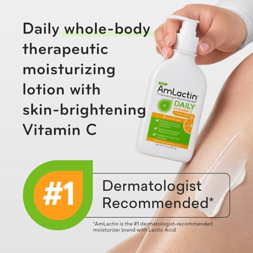 AmLactin Daily Vitamin C Lotion with 7% Lactic Acid for Dry Skin, 7.9 oz