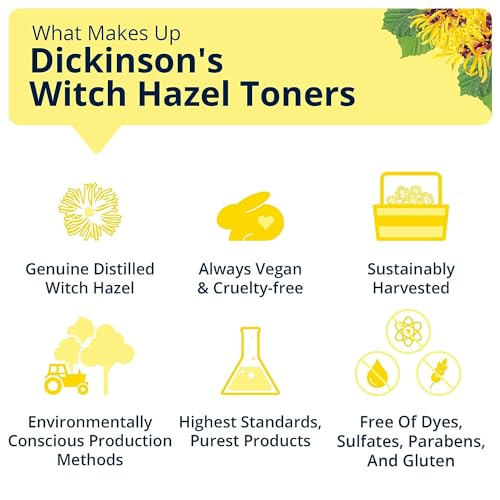 Dickinson's Witch Hazel Hydrating Toner with Rosewater, 16 Fl Oz