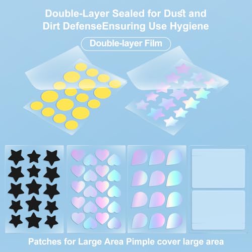 Hydrocolloid Pimple Patches 300 Count with Cute Mirror Case - FUANKANG