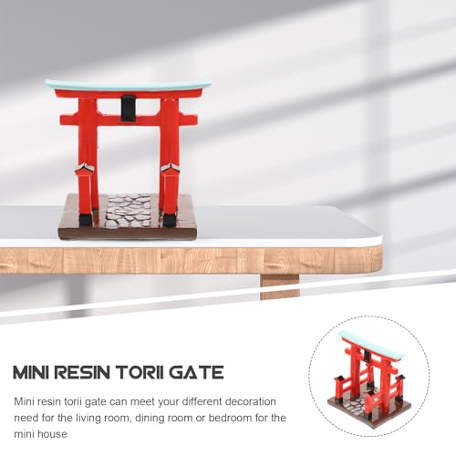 Miniature Japanese Torii Gate Ornament - Resin Zen Garden Decor