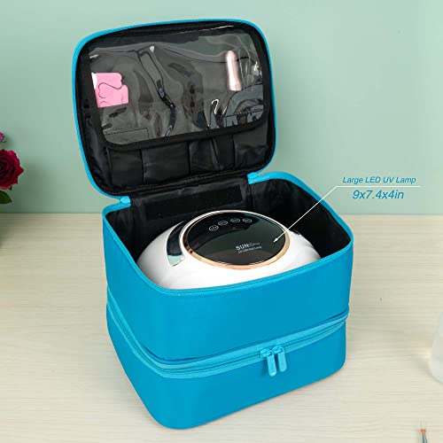ButterFox Sky Blue Nail Polish Carrying Case - Holds 60 Bottles & Manicure Tools