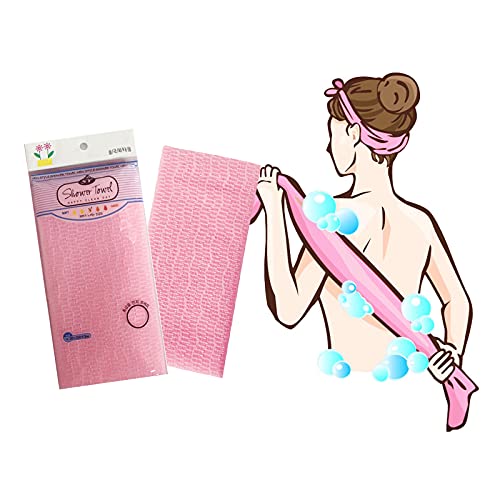 NOPIGO Premium Exfoliating Washcloth Towel 2 Colors Mint Pink Long Back Scrubber Korean Loofah Bath Sponge