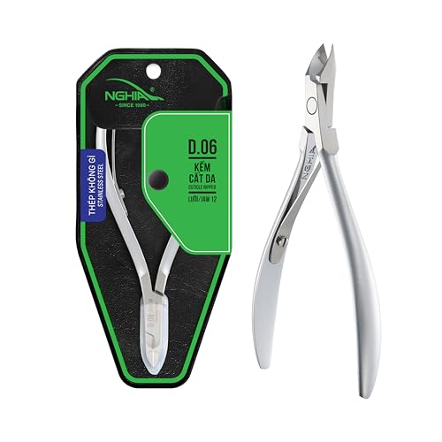 NGHIA Cuticle Nipper JAW 12 - 4.5-5.5mm Stainless Steel, Ergonomic, Grey Plated