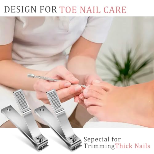 8-Piece Stainless Steel Toenail Clippers Set - Anti-Skid Grip