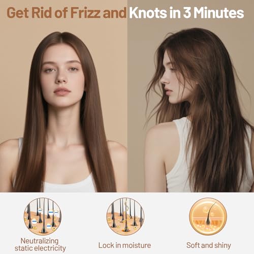 2-Pack Black Paddle Detangler Brush for All Hair Types - Wet & Dry
