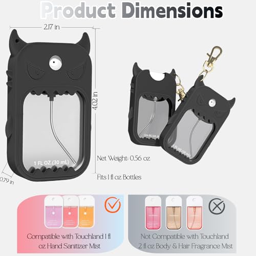 Touchland 1oz Silicone Case - Cute Devil Monster Design, 6 Colors