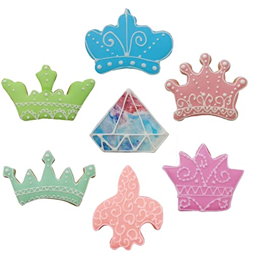 7-Piece Stainless Steel Crown Cookie Cutter Set for Baking