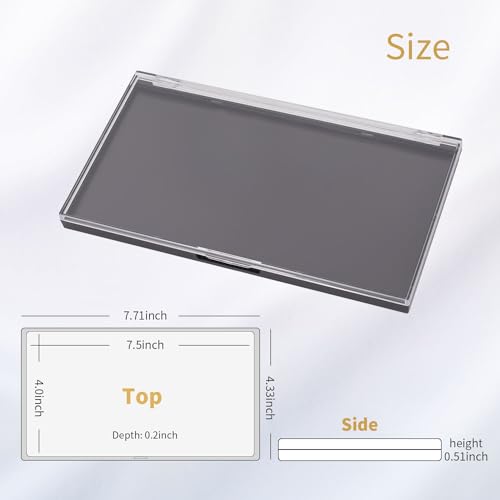 Magnetic Makeup Palette with Clear Top, 3Pack Empty Eyeshadow Pan Dispensing Storage Box with 60Pcs Adhesive Metal Stickers for DIY Cosmetics Lipstick Blush Powder-7.71¡±X4.33¡±Palette