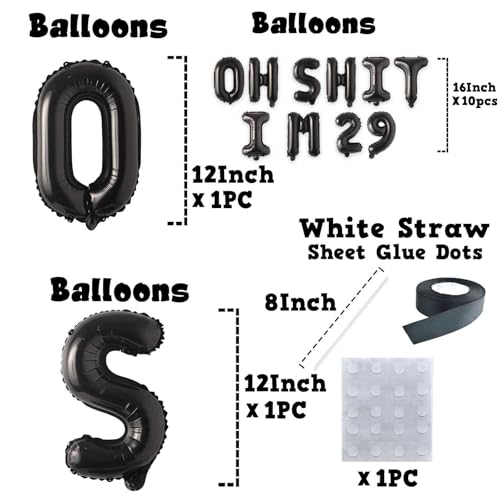 29th Birthday Balloons - Funny Latex Decorations for Party