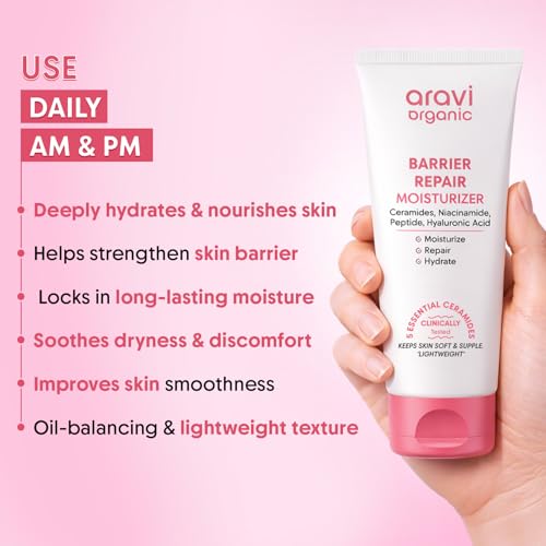 Aravi Organic Barrier Repair Moisturizer with Ceramide & Hyaluronic Acid 3.5 oz