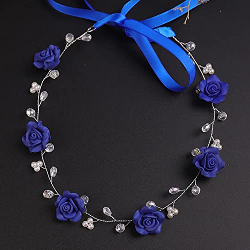 Blue Crystal Bridal Hair Vine - Wedding Hair Accessories for Brides
