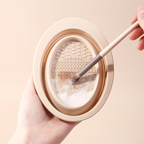 Foldable Silicone Makeup Brush Cleaner Bowl Portable Cleaning Mat for Sponges & Puffs