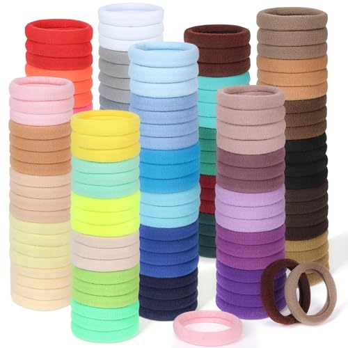 150PCS Elastic Hair Ties No Crease Seamless Hair Bands for Thick & Thin Hair