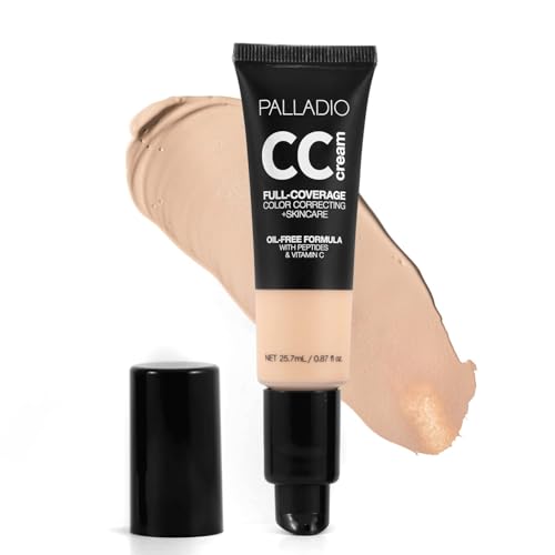 Palladio CC Cream, Full-Coverage Color Correcting Foundation, Fair 10C