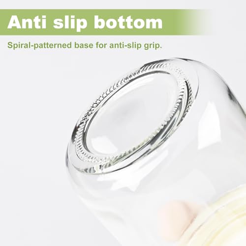SHOWIN 16oz Glass Overnight Oats Containers with Lids - 2 Pack
