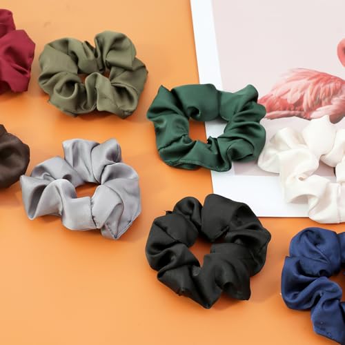 IVARYSS Satin Scrunchies for Women - 16 Pack, Soft & Stylish Hair Ties