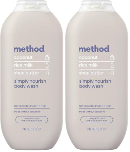 Method Simply Nourish Body Wash, 18 oz (Pack of 2) - Paraben Free