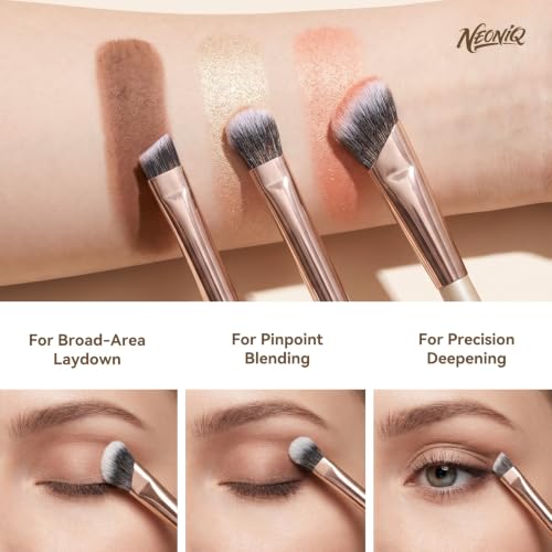 NEONIQ 10-Piece Dual-Ended Makeup Brush Set with Travel Bag