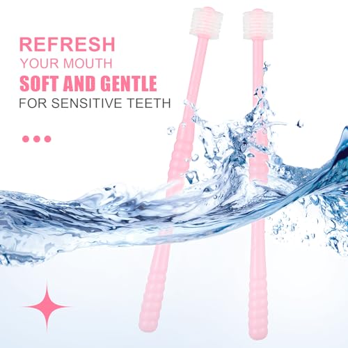 360-Degree Spherical Toothbrush for Sensitive Teeth - 2 Pack Pink