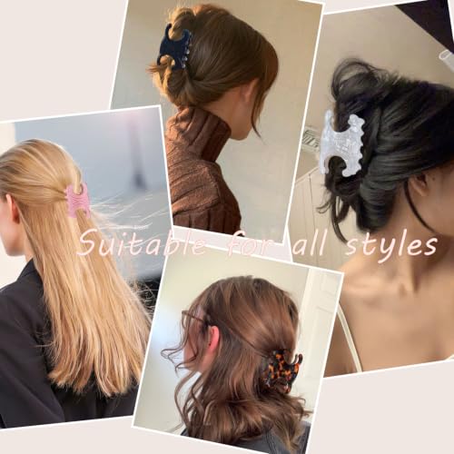 Colorful Acetate Butterfly Hair Clips for Women - 4 Pack Medium Size