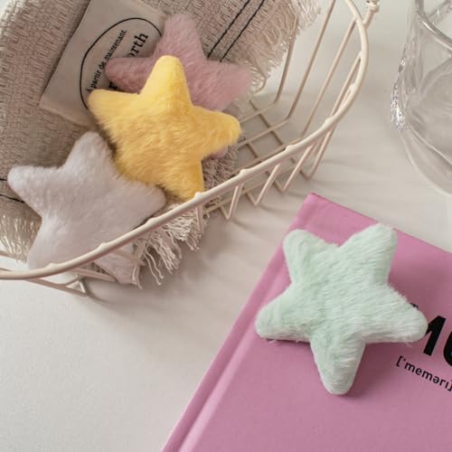20 Pcs Fluffy Star Hair Clips - Cute Y2K Hair Barrettes