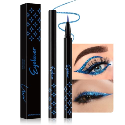 evpct 1Pcs Royal Blue Glitter Liquid Eyeliner - Shimmer-04# Metallic Face & Eye Makeup