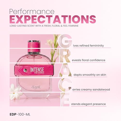Sapil Intense Eau de Parfum for Women, White Floral Tuberose & Jasmine 100ml