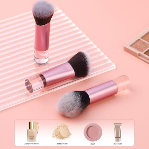 3PCS Premium Makeup Brush Set - Foundation, Contour & Powder