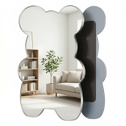 Bear-Shaped Magnetic Locker Mirror, 7x9 Inch Shatterproof Acrylic Vanity