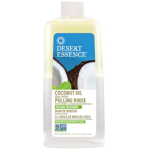 Desert Essence Coconut Oil Pulling Rinse with Mint, 8 fl oz - Organic & Vegan