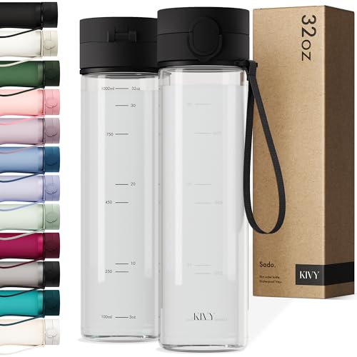 KIVY 32oz Slim Water Bottle - Lightweight, Leakproof & Dishwasher Safe