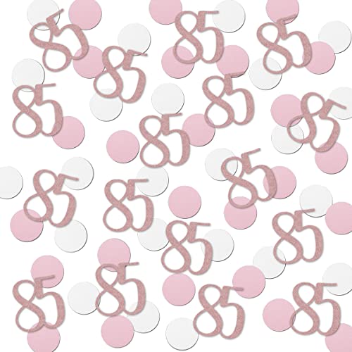 Rose Gold 85th Birthday Confetti - 200pcs Glitter Decorations