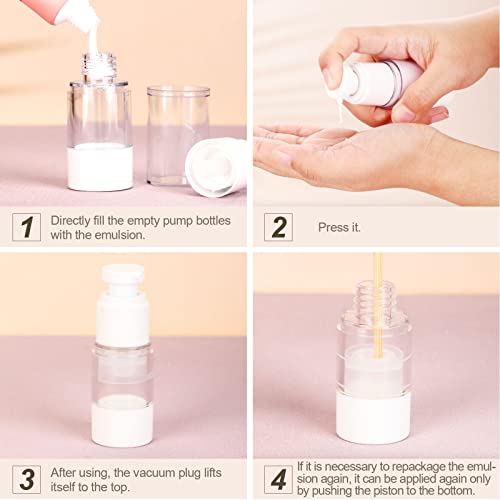 Suclain 12 Pcs 15ml Airless Pump Travel Bottles Refillable Cosmetic Containers