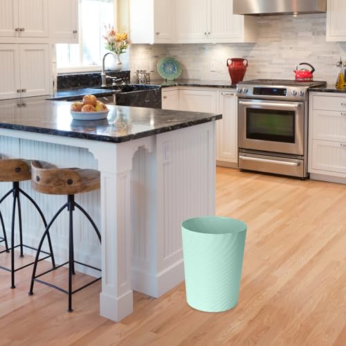 Compact 1.8 Gallon Light Green Plastic Trash Can - Multi-Purpose Wastebasket