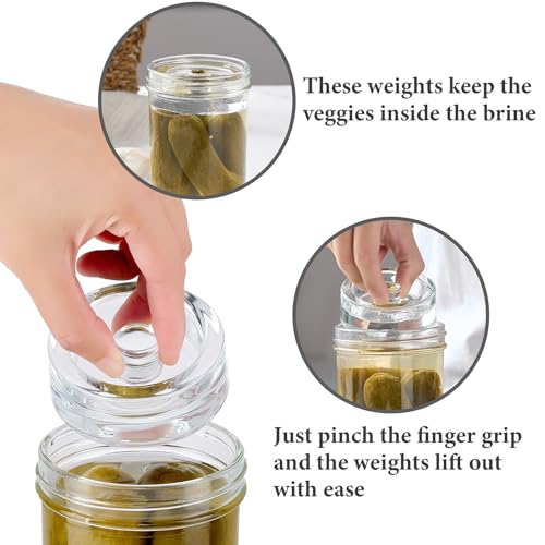Mfacoy Fermentation Glass Weights - 4-Pack for Wide Mouth Jars