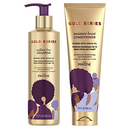 Pantene Gold Series Sulfate-Free Shampoo and Conditioner Set, Argan Oil