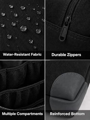 HJOKLS Men's Travel Toiletry Bag - Hanging Dopp Kit in Black