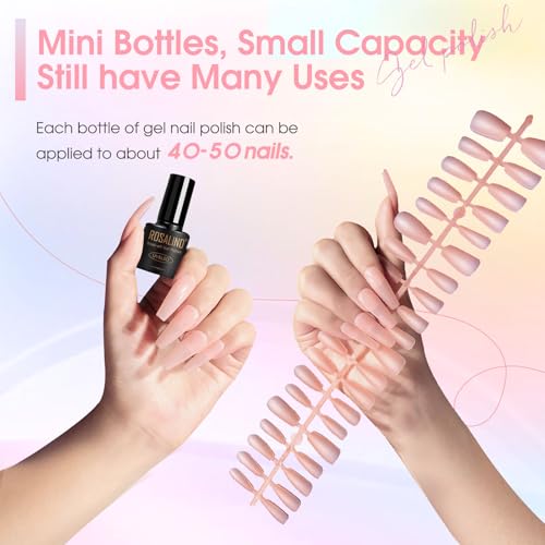 ROSALIND 30pcs Jelly Cat Eye Gel Nail Polish Set - White Moonlight