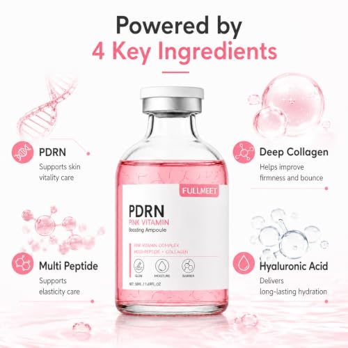 FullMeet PDRN Pink Silk Peptide Ampoule - Hydrating Collagen Face Serum
