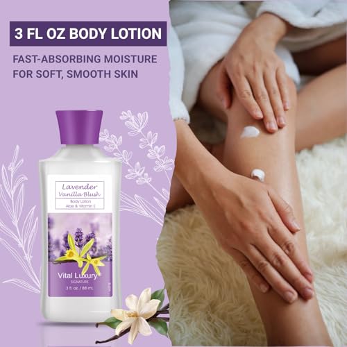 Lavender Vanilla Bath Set - 4-Piece Spa Gift Set with Shower Gel, Lotion, Hand Cream & Mist