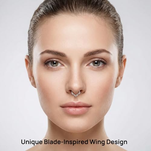 MissNity 16G Hinged Clicker Ring - 316L Steel, 10mm Silver for Septum, Daith, Cartilage