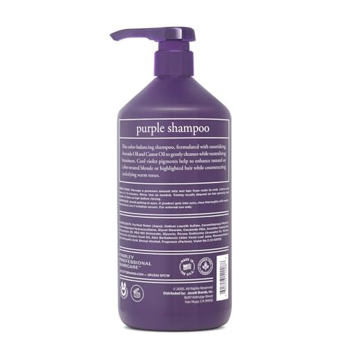 Findley Bye Bye Brass Purple Shampoo for Blonde & Highlighted Hair, 32 oz