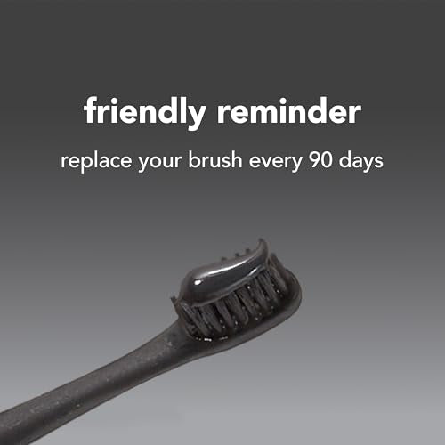 hello Charcoal Soft Bristle Adult Toothbrush, BPA-Free, 4 Pack