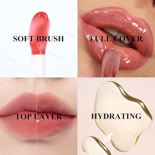 KYDA Hydrating Lip Glow Oil - Moisturizing Tinted Lip Oil - Pink