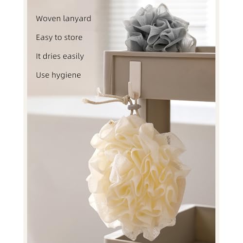 MOSYFEIBI 2-in-1 Loofah Washcloth for Bar Soap - Round 3-Pack, Soft