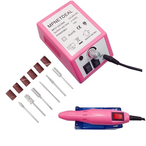 Electric Nail Drill Machine Kit for Acrylic & Gel Nails Pink SetB - Manicure Pedicure Tool