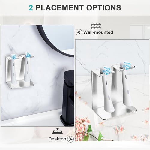 YAYINLI Stainless Steel Toothbrush Holder - Wall-Mounted & Tabletop