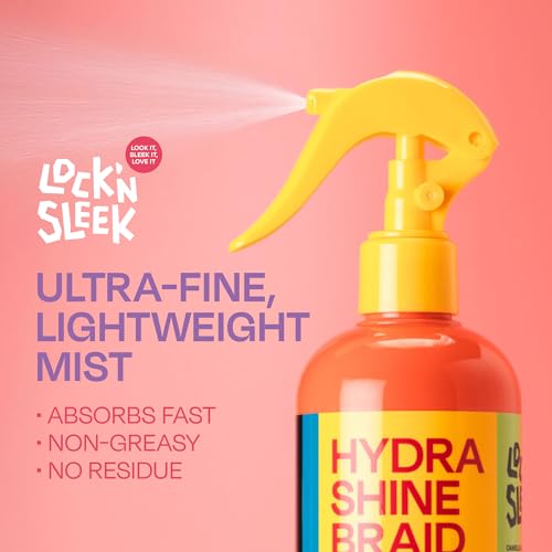 LOCK'N SLEEK Braid Spray for Locs & Braids Moisturizing Shine 12oz