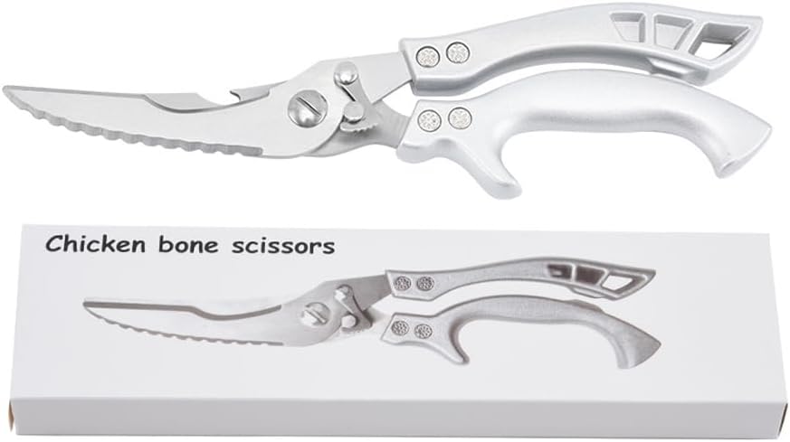 Stainless Steel Kitchen Scissors - Professional Cooking & Poultry Shears for Meat, Fish & Vegetables | 1-Pack